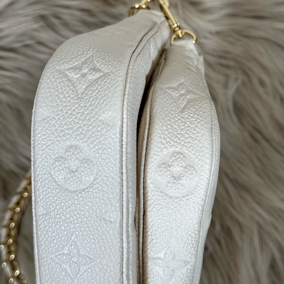 Authentic Louis Vuitton Cream Empreinte Double Multi Pochette Accessories Bag - Picture 4 of 6